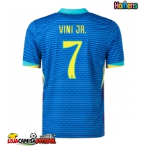 Camisa de Futebol Brasil Vinicius Junior #7 Equipamento Secundário Copa America 2024 Manga Curta